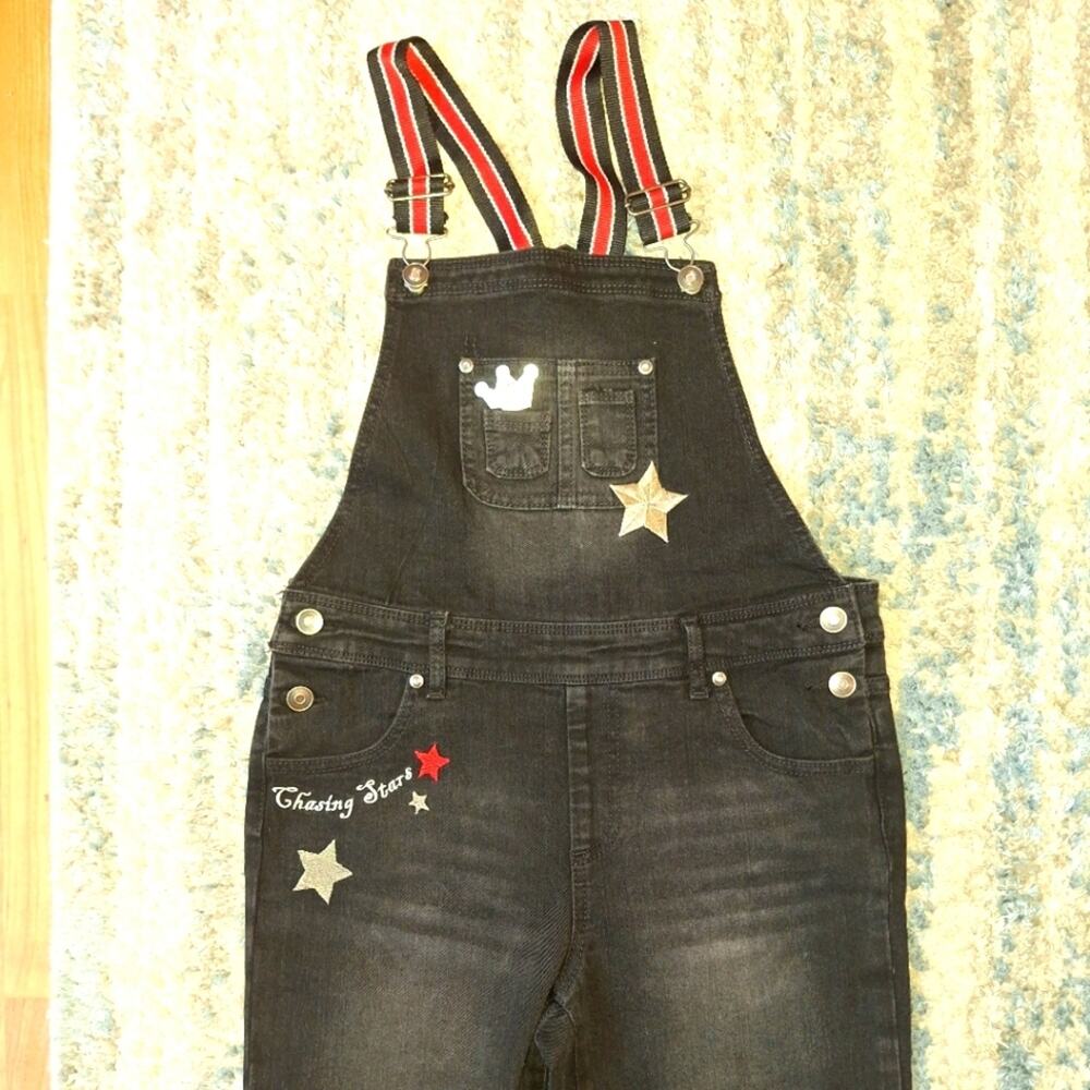 Wonder Nation Chasing Stars Overalls Girls Large 10-12